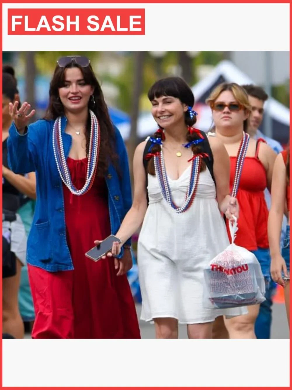 15pcs Patriotic Bead Necklaces for Parades & Parties